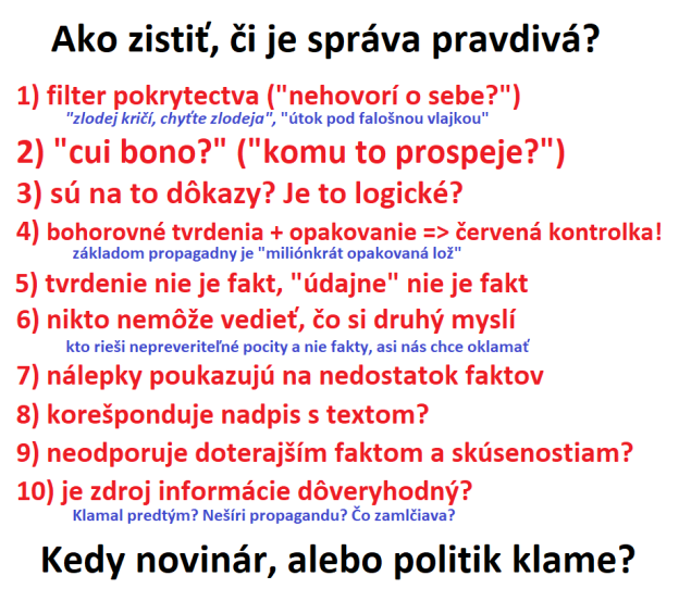 Ako zistiť, či je správa pravdivá? Kedy novinár/politik klame?