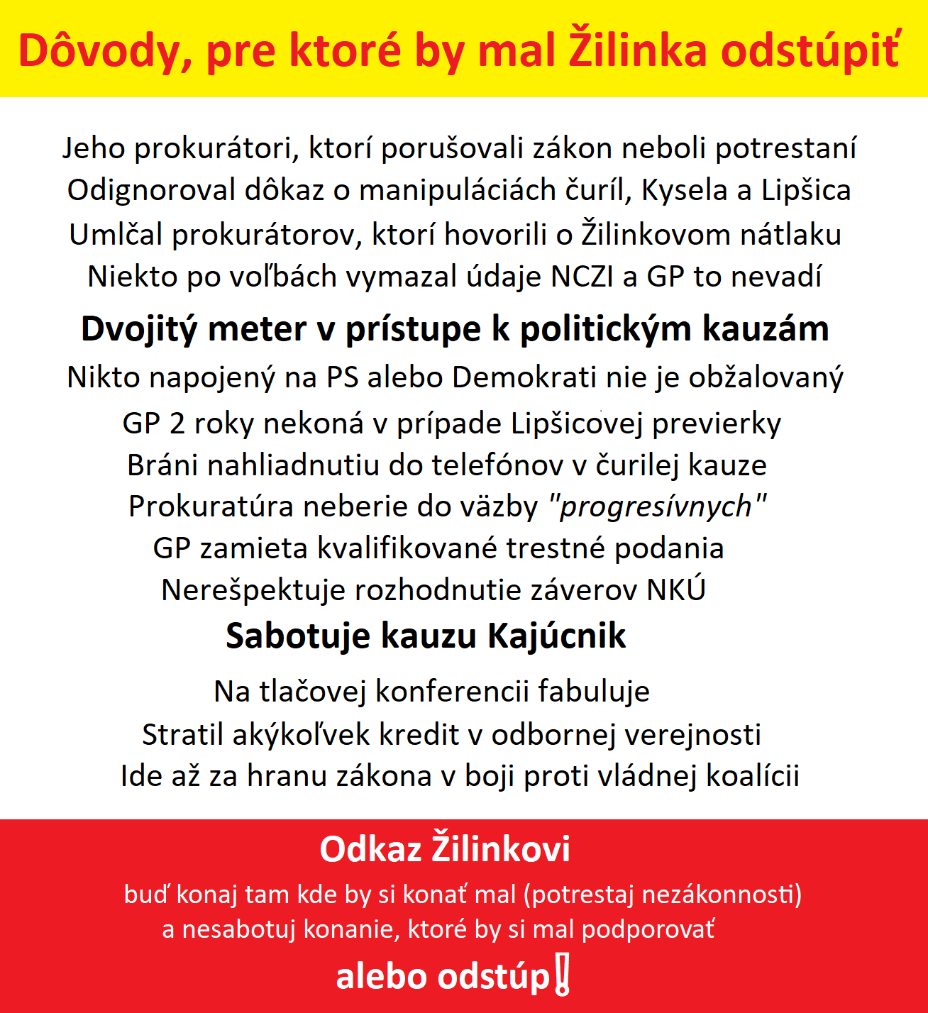 Dôvody, pre ktoré by mal Žilinka odstúpiť