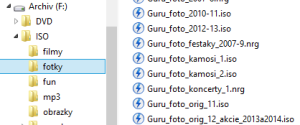Dáta na disku: ISO archívy