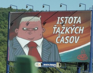Antikampaň: billboard "Istota ťažkých časov" (9.7.2010)