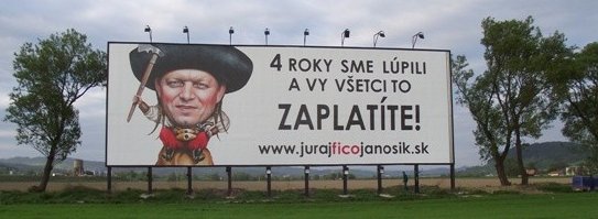 Billboard www.jurajficojanosik.sk (7.5.2011), zdroj: facebook