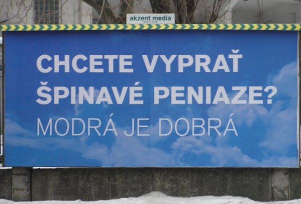 16.2.2016: billboard SDKÚ - modrá je dobrá