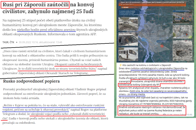 Fact check - Rusi pri Záporoží zaútočili na konvoj civilistov