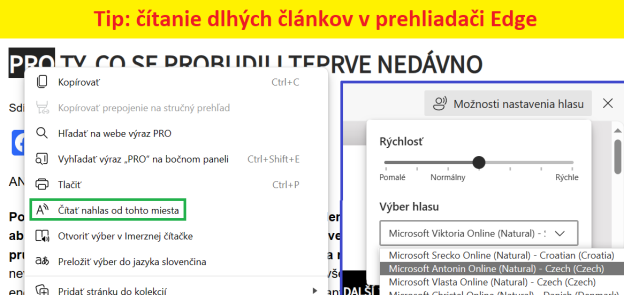 čítanie dlhých článkov