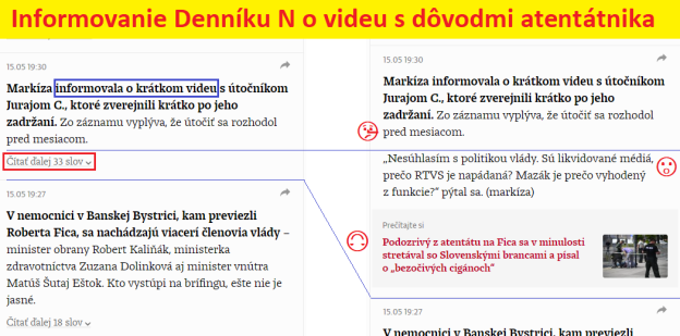 Informovanie Denníku N o videu s dôvodmi atentátnika